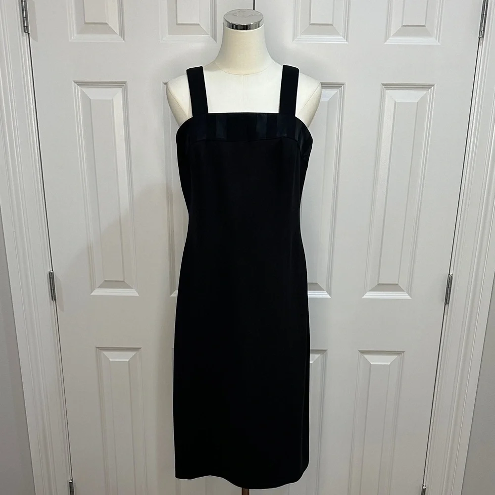 AV Vilento Vintage Black Tuxedo Satin Trim Evening Peplum 2-Piece Suit Size 12